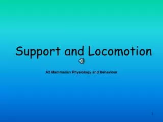 Support and Locomotion