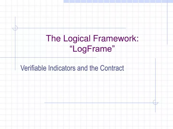 the logical framework logframe