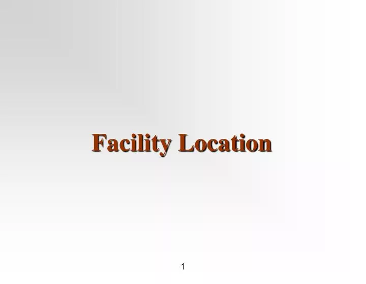 facility location