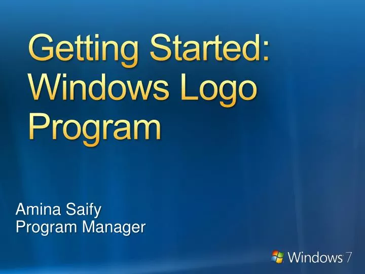 getting started windows logo program