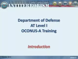 Department of Defense AT Level I OCONUS-A Training Introduction