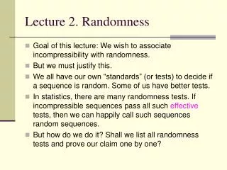 Lecture 2. Randomness