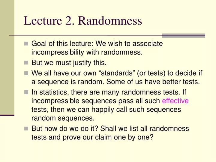 lecture 2 randomness
