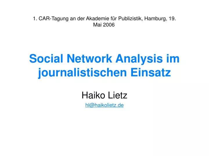 social network analysis im journalistischen einsatz