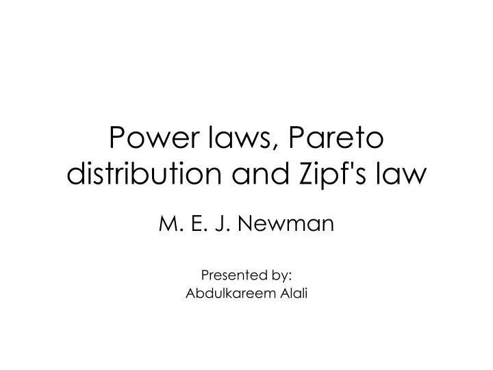 power laws pareto distribution and zipf s law