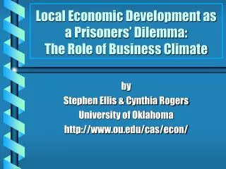 Local Economic Development as a Prisoners’ Dilemma: The Role of Business Climate