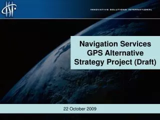 Navigation Services GPS Alternative Strategy Project (Draft)