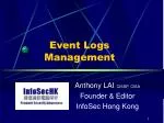 Event Logs Management - slide 1