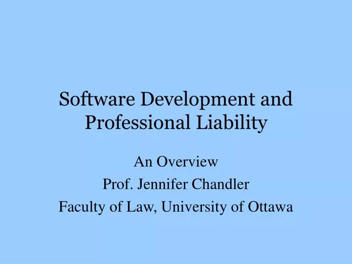 software development and professional liability