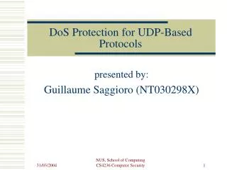 DoS Protection for UDP-Based Protocols