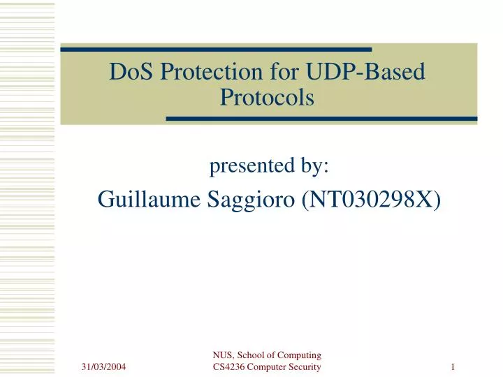 dos protection for udp based protocols