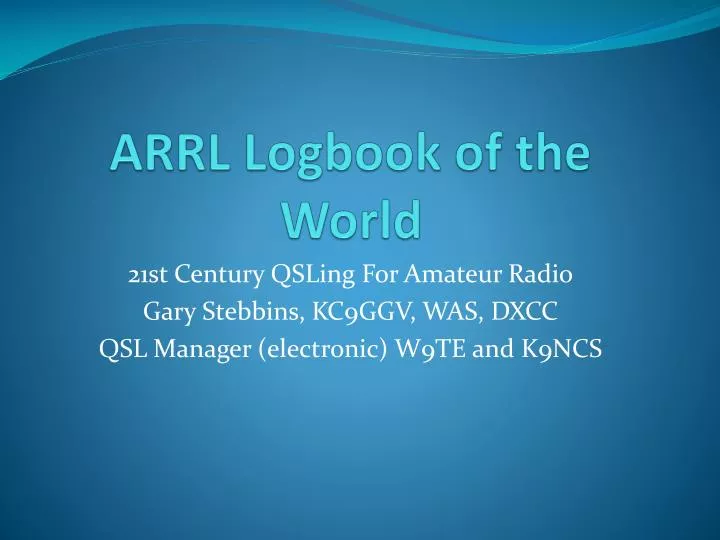 arrl logbook of the world