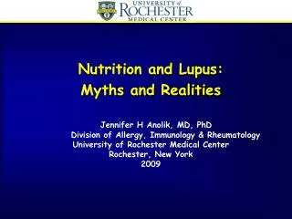 Nutrition and Lupus: Myths and Realities
