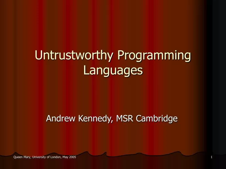 untrustworthy programming languages