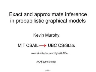 Exact and approximate inference in probabilistic graphical models