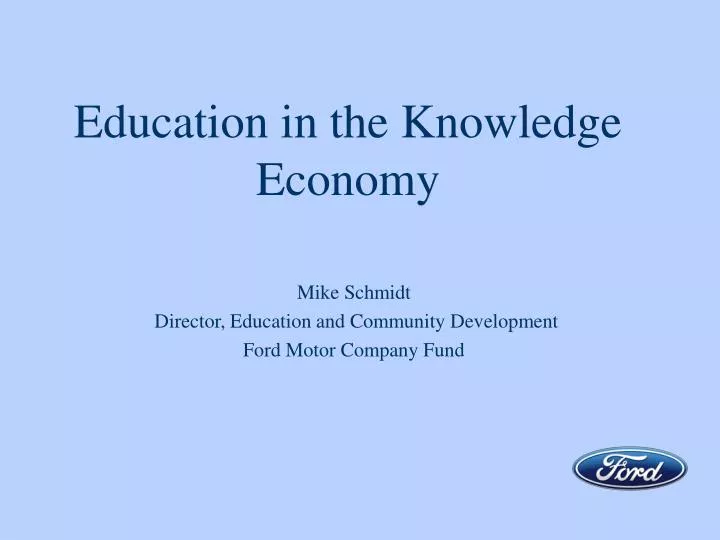 education in the knowledge economy
