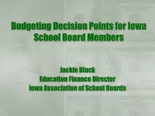 Budgeting Decision Points for Iowa School Board Members