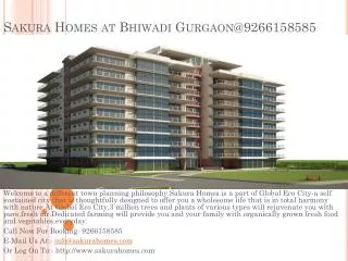 Sakura Homes at Bhiwadi Gurgaon@9266158585