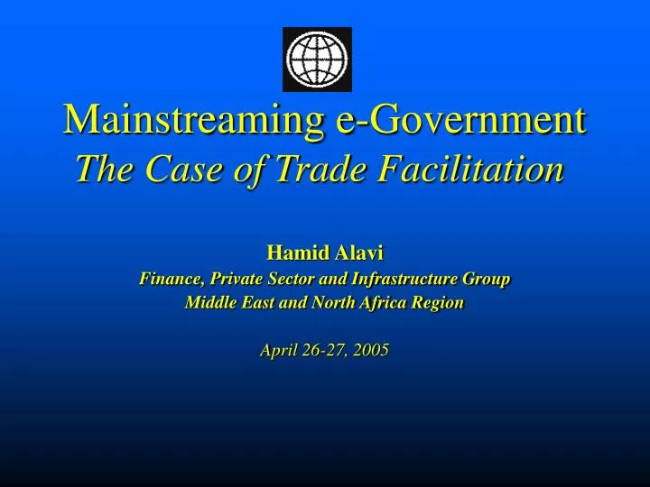 mainstreaming e government the case of trade facilitation