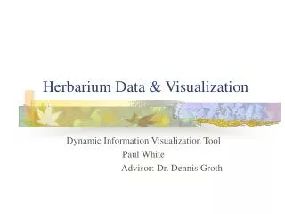 Herbarium Data &amp; Visualization