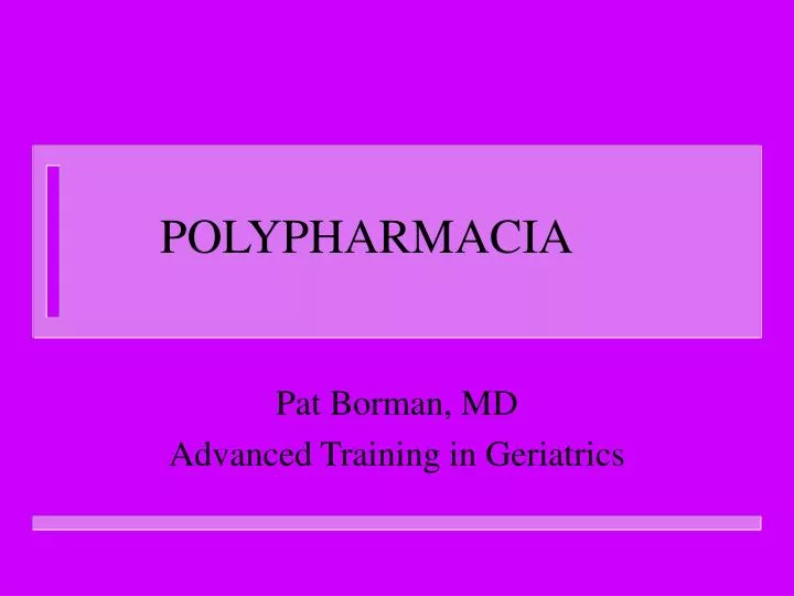 polypharmacia