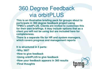 360 Degree Feedback via orbitPLUS
