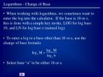 Logarithms - Change of Base - slide 1