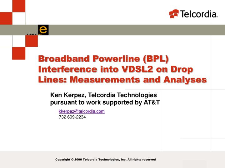broadband powerline bpl interference into vdsl2 on drop lines measurements and analyses