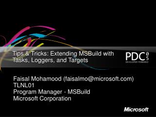 Tips &amp; Tricks: Extending MSBuild with Tasks, Loggers, and Targets