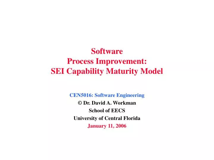 software process improvement sei capability maturity model