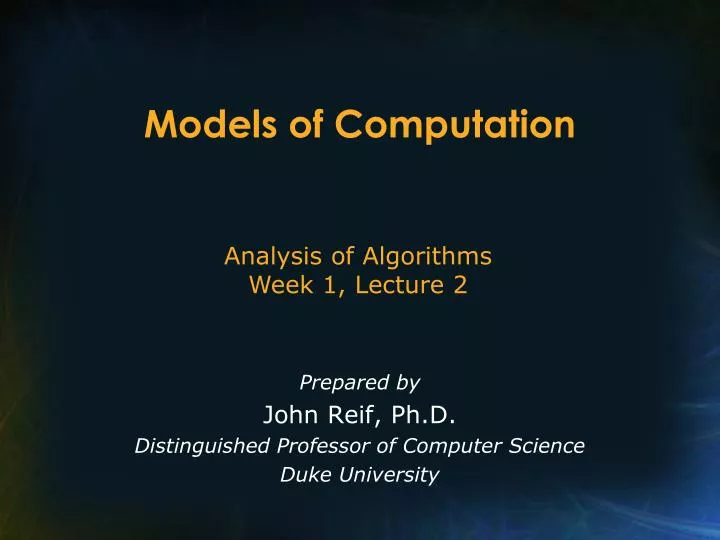 models of computation