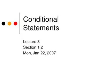 Conditional Statements
