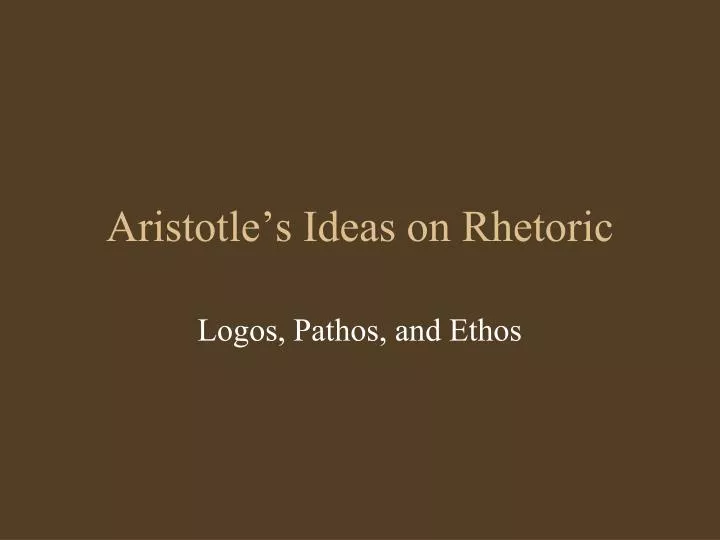 aristotle s ideas on rhetoric