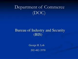 Department of Commerce (DOC)