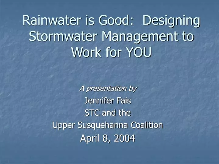 rainwater is good designing stormwater management to work for you