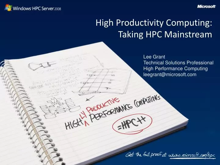 high productivity computing taking hpc mainstream