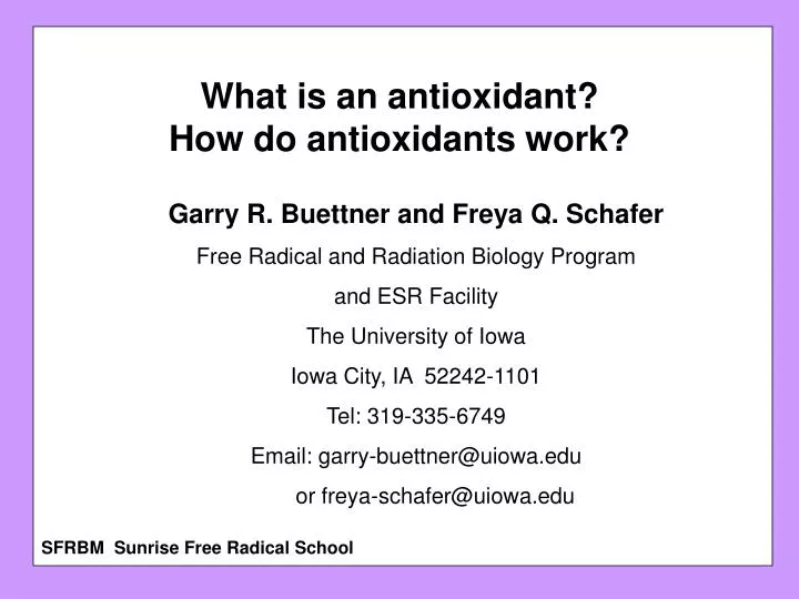 what is an antioxidant how do antioxidants work