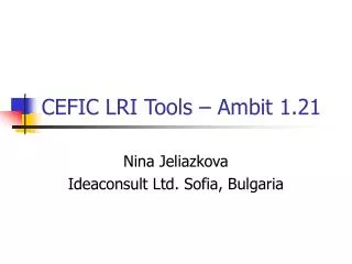 CEFIC LRI Tools – Ambit 1.21