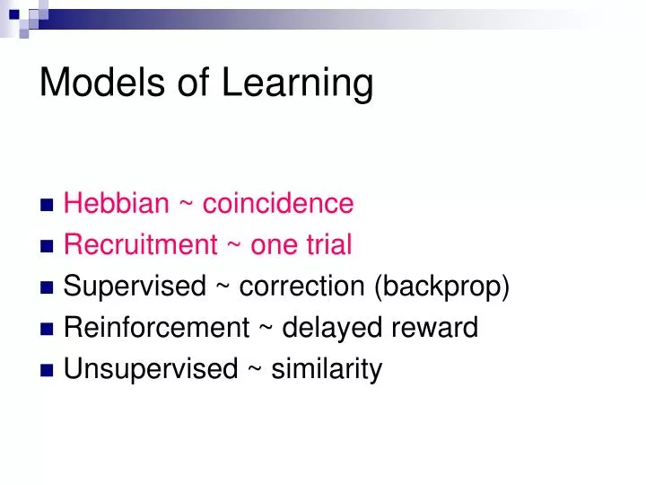 models of learning