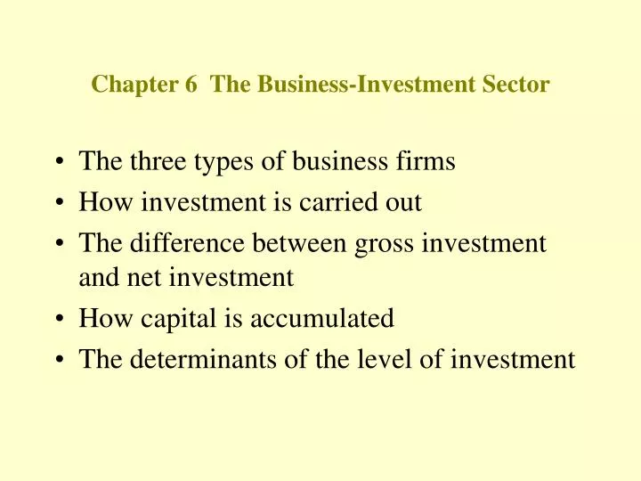 chapter 6 the business investment sector
