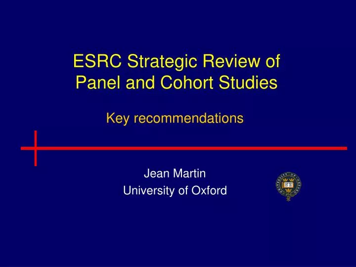 esrc strategic review of panel and cohort studies