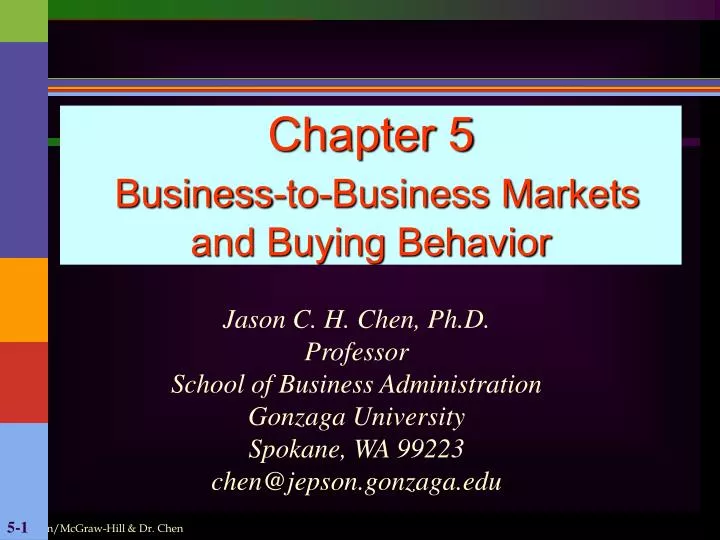 chapter 5 business to business markets and buying behavior