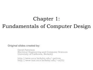 Chapter 1: Fundamentals of Computer Design
