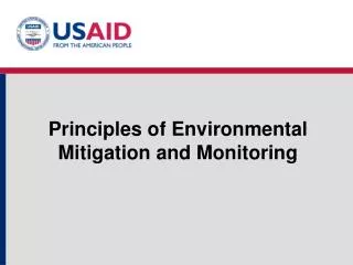 Principles of Environmental Mitigation and Monitoring