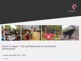 Statoil in Angola – CSR and Partnership for Sustainable Development