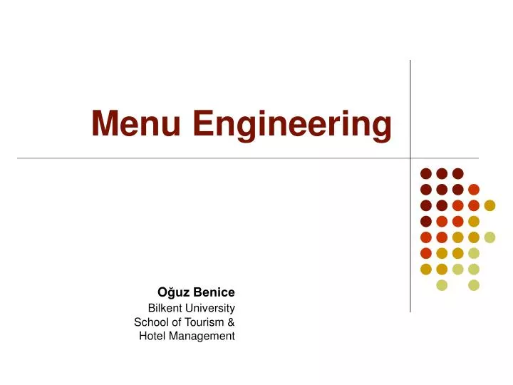 menu engineering