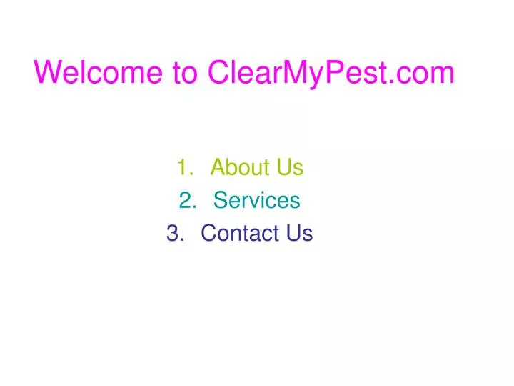 welcome to clearmypest com