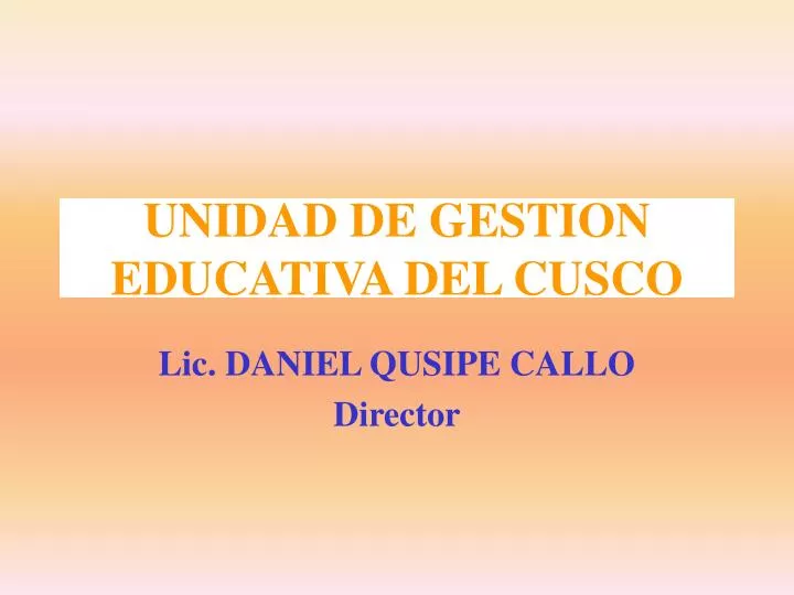 unidad de gestion educativa del cusco