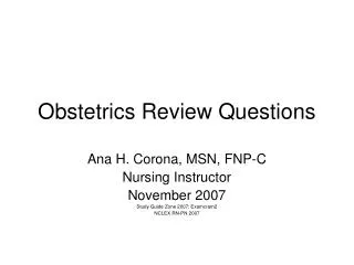 Obstetrics Review Questions