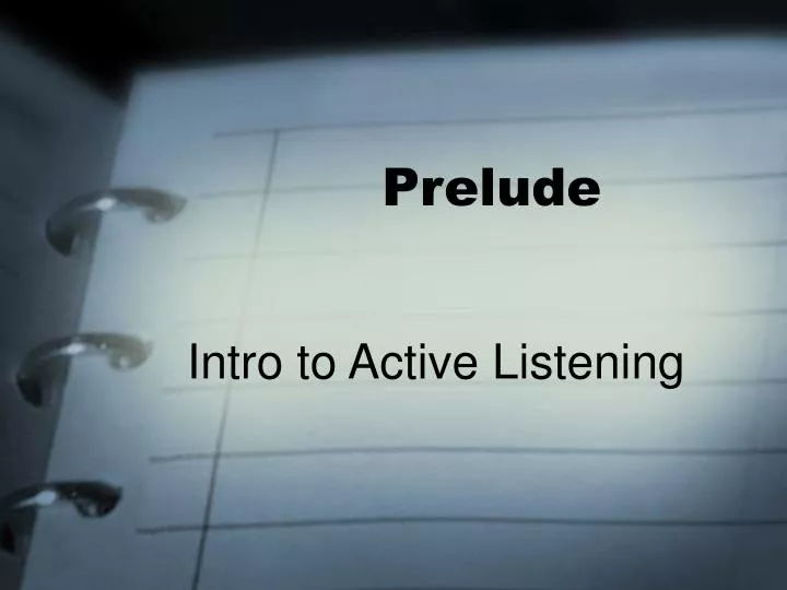 prelude